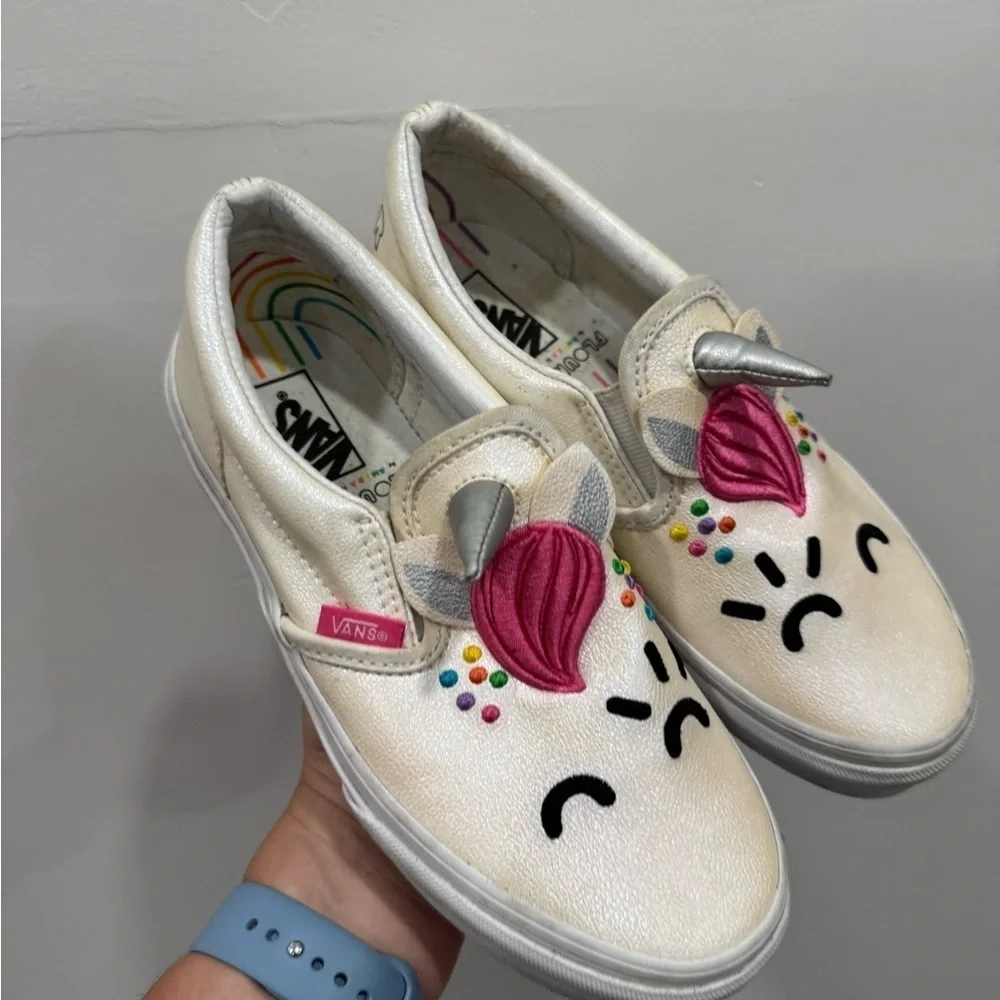 Vans Classic Slip On Flour Shop Unicorn Shoe Sneaker Big Kids 3.5